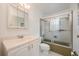 Classic bathroom with a tub/shower combination and a vanity with storage at 858 Darwin Dr, Altamonte Springs, FL 32701