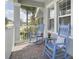 Cozy front porch featuring blue rocking chairs, a small side table, and decorative cushions at 10012 Lovegrass Ln, Orlando, FL 32832