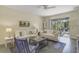 Comfortable living room showcasing a cozy seating arrangement and a view to the screened patio at 10012 Lovegrass Ln, Orlando, FL 32832