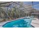 Stunning swimming pool with a screened-in enclosure, offering privacy and clear skies above at 1025 Sandy Ridge Dr, Davenport, FL 33896