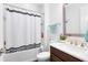 Clean bathroom featuring a shower/tub combination and a white vanity sink with modern fixtures at 13319 Alderley Dr, Orlando, FL 32832