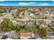 An aerial view of a residential neighborhood with mature trees and well-maintained lawns under a blue sky at 310 Sunvista Ct, Sanford, FL 32773