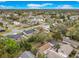 Aerial view of a suburban neighborhood featuring tree-lined streets and a mix of single-Gathering homes under a partly cloudy sky at 310 Sunvista Ct, Sanford, FL 32773