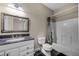 Bathroom with a tub shower and updated vanity at 8814 Southern Breeze Dr, Orlando, FL 32836