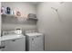 Efficient laundry area with washer, dryer, and storage shelving at 9568 Muse Pl, Orlando, FL 32829