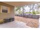 View from the back porch showcasing the spacious, fenced backyard at 134 E Plantation Blvd, Lake Mary, FL 32746