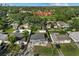 This neighborhood offers an aerial view of lush trees and well-maintained homes at 1627 Triangle Ave, Orlando, FL 32806