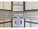 White range and microwave appliances are set in a kitchen with light cabinets at 2978 Stillwater Dr, Kissimmee, FL 34743