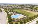 An aerial view of the community amenities, including a pool and playground at 4115 Ruby Run, Haines City, FL 33844