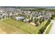 Overhead perspective of community amenities, showcasing a pool, playground, and open space in a residential area at 4115 Ruby Run, Haines City, FL 33844