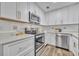 Bright kitchen featuring stainless steel appliances, white cabinets and countertops, and stylish backsplash at 1416 E 20Th St, Sanford, FL 32771