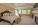 Expansive main bedroom with a king bed, sitting area, fireplace, and lots of natural light at 5719 Emerson Pointe Way, Orlando, FL 32819