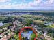 Aerial view of the neighborhood highlighting its residential character, mature trees and community features at 621 Daron Ct, Winter Springs, FL 32708