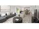 Bright living room featuring modern furniture, stylish decor and sliding glass doors to the backyard at 1136 Clay Blvd, Tavares, FL 32778