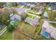 Aerial view of a neighborhood featuring backyards with lush green trees, and swimming pools at 1581 Monica Joy Cir, Longwood, FL 32779