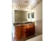 Bathroom features a double sink vanity, a large mirror, and modern lighting fixtures at 2143 Tealwood Cir, Tavares, FL 32778