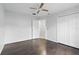 This bedroom is equipped with a ceiling fan and provides closet space for your belongings at 2740 Regency Oak Ln, Orlando, FL 32833
