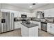 Well-lit kitchen featuring stainless steel appliances, white cabinets, and center island at 2801 Lido Key Ct, Kissimmee, FL 34747