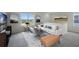 Bright living room with large windows, a plush white sofa, a soft rug, and stylish decor at 2936 Moulin Rd, Davenport, FL 33837