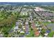 Scenic aerial view of a residential area, highlighting the community layout, proximity to roadways, and green spaces at 3180 Pawleys N Loop, St Cloud, FL 34769