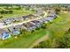 Beautiful aerial view of homes with screened pools and a golf course in a well-maintained community at 335 Prestwick Dr, Davenport, FL 33897