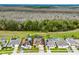 Aerial shot showcases the property's location, and backyard with a beautiful conservation area at 335 Prestwick Dr, Davenport, FL 33897