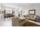 Open-concept living area with comfortable couches, dining table, and tile floors at 335 Prestwick Dr, Davenport, FL 33897