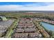 High aerial view showing many community condominium buildings and large parking areas at 5766 Lesabre Dr, Kissimmee, FL 34746