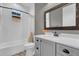 Charming bathroom featuring subway tile surround and decorative tile floor design at 11507 Center Lake Dr, Windermere, FL 34786