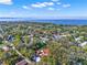 Scenic aerial view of a neighborhood with lake views; property has pool and lush greenery at 234 N Lakeview Ave, Winter Garden, FL 34787