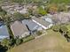 Aerial neighborhood view featuring tidy homes, lush greenery, and well-kept lawns in a desirable location at 300 Stonington Way, Deland, FL 32724