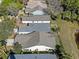 Aerial view displaying the landscaped yards and rooftops within a well-established residential neighborhood at 300 Stonington Way, Deland, FL 32724