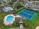 Aerial view of the community pool and tennis courts at 978 Cobbler Ct, Longwood, FL 32750