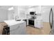 Modern kitchen with white cabinetry, stainless steel appliances, and quartz countertops at 1149 Doyle Rd, Deltona, FL 32725