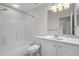 Clean bathroom featuring a shower-tub combo, single sink vanity, and neutral finishes at 12008 Villanova Dr # 112, Orlando, FL 32837