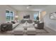 Bright living room featuring modern furniture, neutral tones, and an open layout that connects to other areas at 1210 Alstonia Ln, Mount Dora, FL 32757