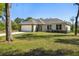 Charming single-story home with a two-car garage, stone accents, and a well-maintained lawn at 1870 Blackwelder Rd, De Leon Springs, FL 32130