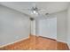 Bedroom with ceiling fan, tile floor, closet and neutral colored walls at 3084 Stillwater Dr, Kissimmee, FL 34743