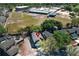 Aerial image of house near school with a schoolyard and playing field. Has a red marker over the subject house at 3623 S Saint Lucie Dr, Casselberry, FL 32707