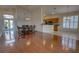 Spacious dining area featuring hardwood floors and a modern chandelier at 781 Lakeworth Cir, Lake Mary, FL 32746