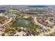 Overhead shot of neighborhood featuring water and homes at 2422 Black Powder Ln, Kissimmee, FL 34743