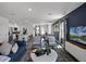 Open-concept kitchen, dining, and living space with modern finishes and plenty of natural light at 2688 Gouda Dr, Apopka, FL 32703