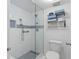 Modern bathroom featuring a glass-enclosed shower with upgraded fixtures at 530 E Central Blvd # 303, Orlando, FL 32801