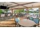 Outdoor pool area featuring a bar with mounted TV, chairs and tables for entertaining in a resort style setting at 8924 Azalea Sands Ln # 8924, Davenport, FL 33896