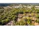 Aerial view of a neighborhood surrounded by greenery with a glimpse of the city at 111 Autumn Dr, Longwood, FL 32779