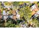 Aerial view of a neighborhood showcasing lush greenery, mature trees, and well-maintained homes at 111 Autumn Dr, Longwood, FL 32779