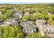 Aerial view of the home with a screened-in pool, surrounded by mature trees and neighborhood homes at 11521 Camden Park Dr, Windermere, FL 34786