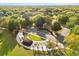 Scenic aerial view of the community park with lush green space, walking paths, and shaded seating at 11521 Camden Park Dr, Windermere, FL 34786