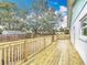 Recently constructed wood deck overlooks the back yard at 1510 Live Oak St, New Smyrna Beach, FL 32168