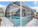 Backyard pool area with a screened enclosure, perfect for outdoor activities and relaxation at 2570 Chatham Cir, Kissimmee, FL 34746